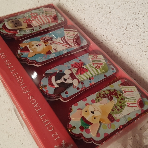 🎅🏼12 pcs 3D Holidays Dogs Gift Tags From To 1.85" x 3.75" Inch. Approx. - Picture 7 of 16